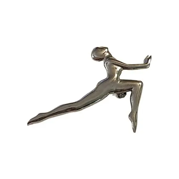 Art Deco Style Dancer Silhouette Brooch by JJ Jonette, 3" Long - Picture 1 of 10
